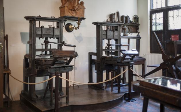 oude drukpersen in Museum Plantin-Moretus