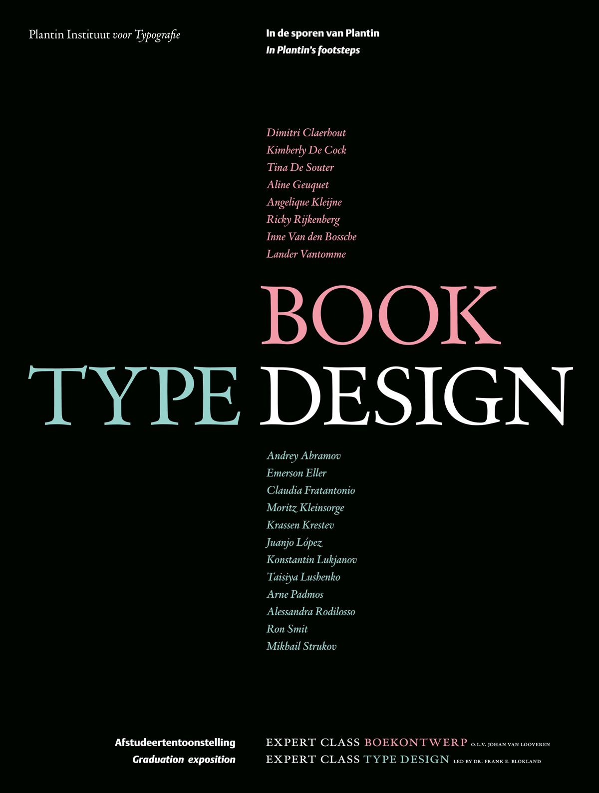 Afstudeerwerken Book/Type design Museum PlantinMoretus