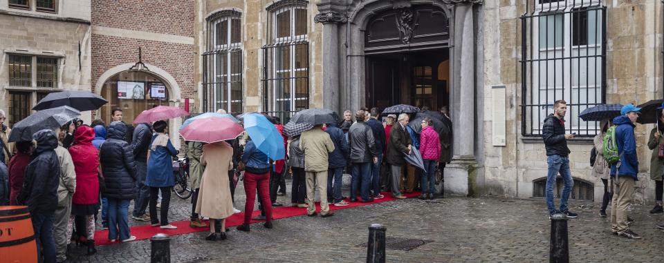 wachtrij voor het museum