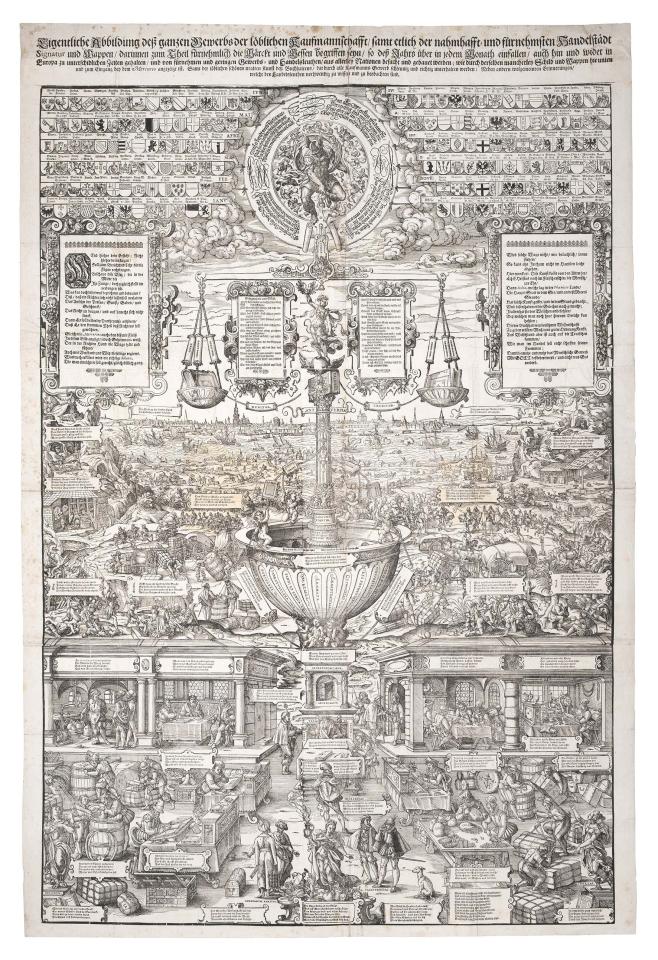Allegorie van de handel, Jost Amman, ca. 1585