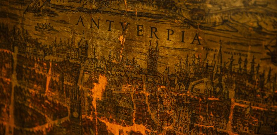 Bononiensiskaart met een lichtbron achter de kaart Bononiensiskaart met een lichtbron achter de kaart